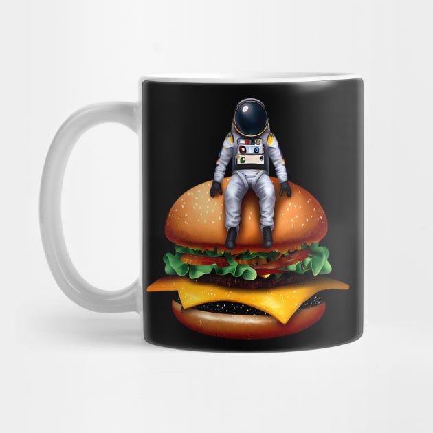 Space astronaut cheeseburger by FromBerlinGift